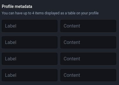 Profile metadata entry from Mastodon's settings